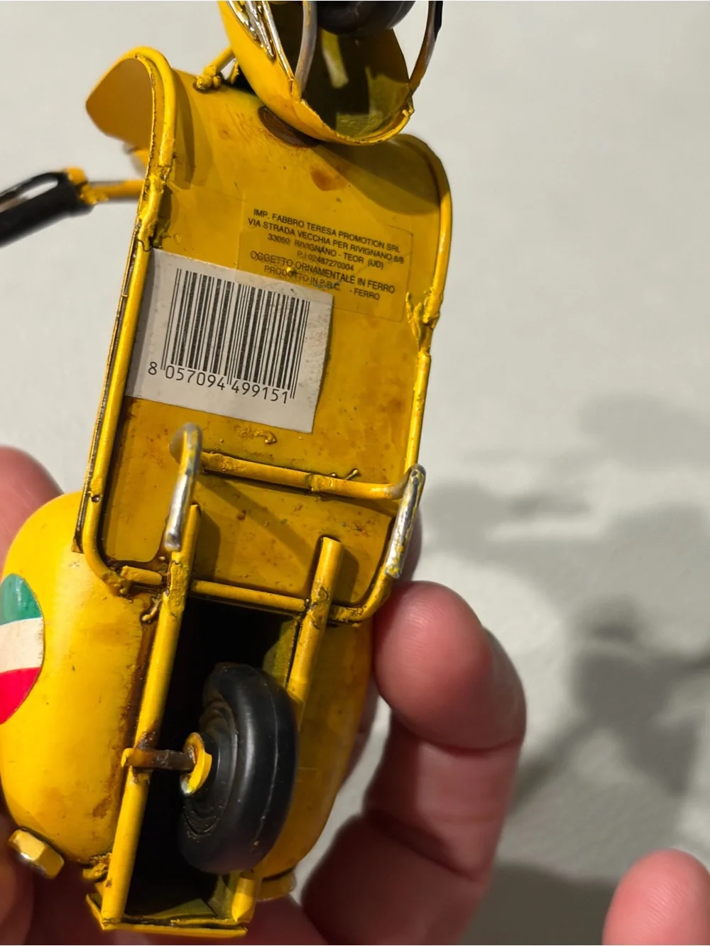 ROMA Yellow Vintage Scooter Decorative Accent